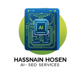 1. Hasnain Hosen AI SEO services logo with modern design